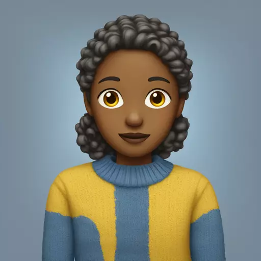 girl in blue and yellow sweater emoji