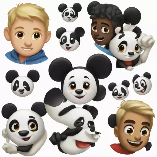 a fusion of mickey and a panda emoji