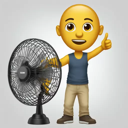 Twemoji standing fan emoji