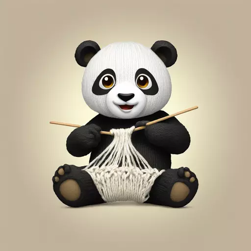 panda knitting emoji