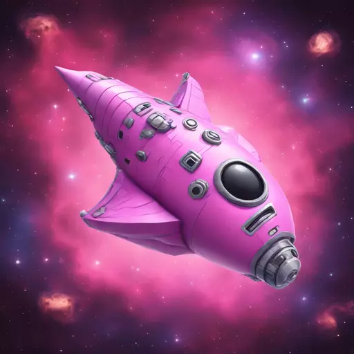 pink spaceship in nebula cosmos emoji