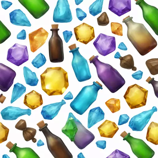 bottle and gem on white emoji