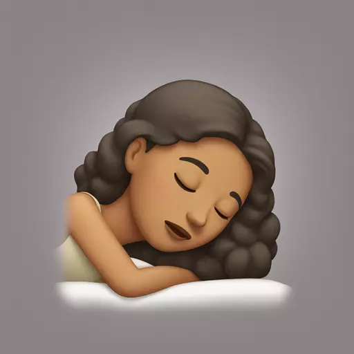 A woman pretending to be asleep emoji