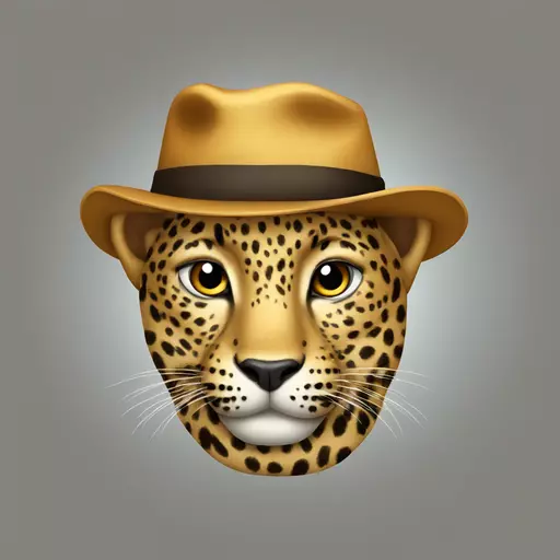 leopard with hat emoji