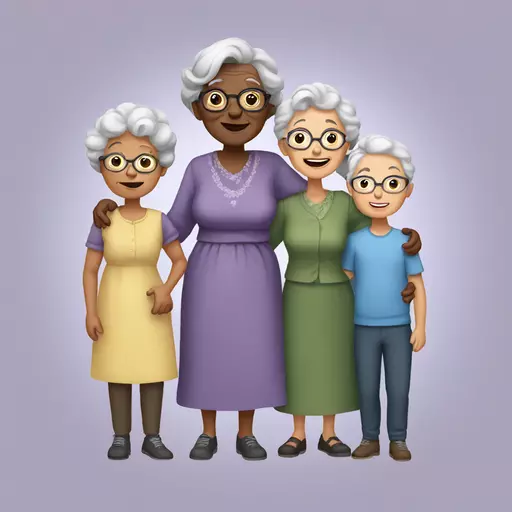 granny with family emoji