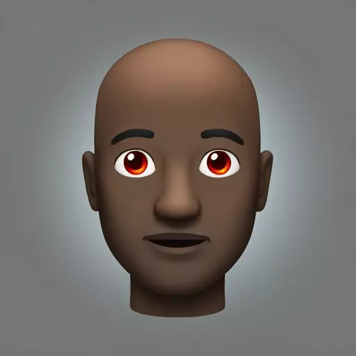 Make me a emoji that is a black bald man that is high with red eyes emoji