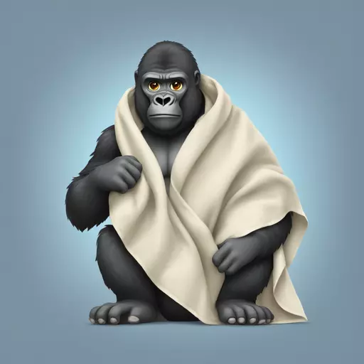 Gorilla holding a blanket emoji