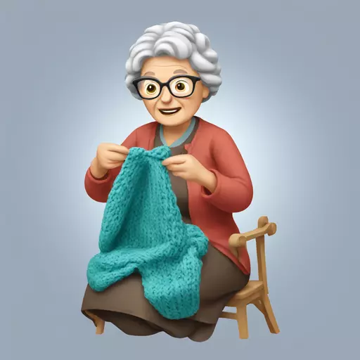 granny knitting emoji