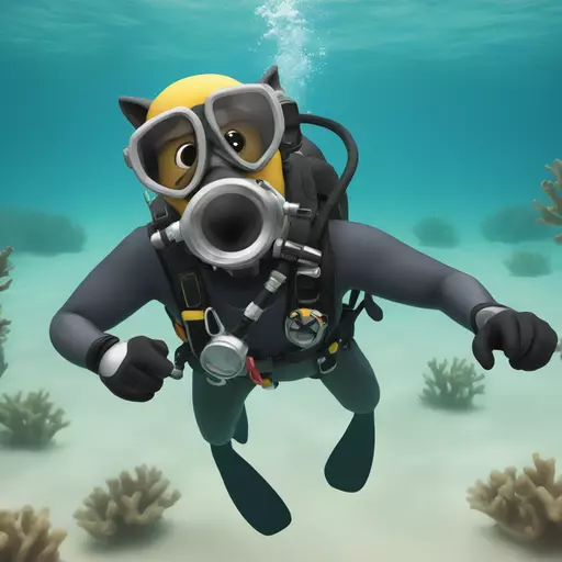 wolfy scuba diving emoji