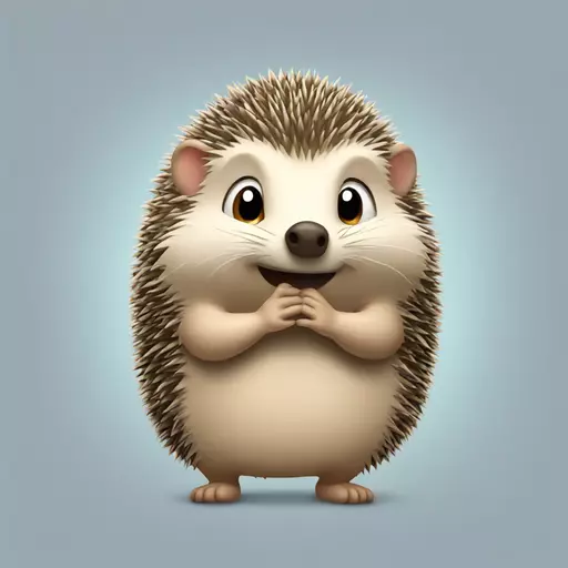 Hedgehog giving a kiss emoji