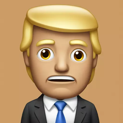 Donald Trump with pursed lios emoji