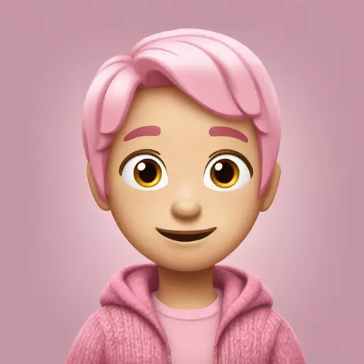  create a inside out 2 character with Light pink skinPastel pink hair, gentle wavesExpressive eyes, reflecting emotionsCozy pink cardigan, heart emblemWarmth, understanding, compassionCalming and soothing presenceReady to listen, gives hugs emoji