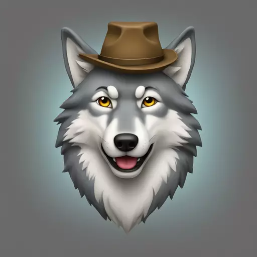 wolf with hat emoji