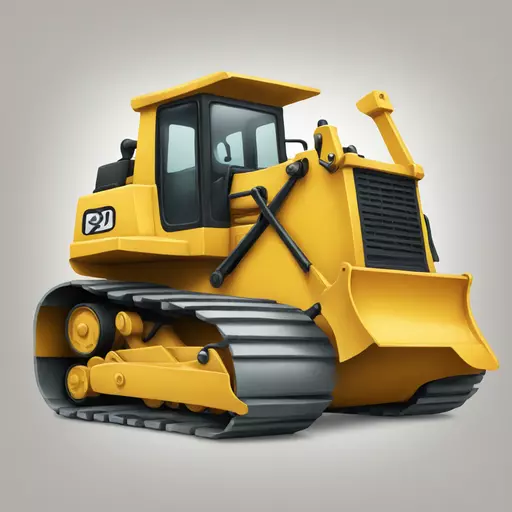 Bulldozer with face emoji