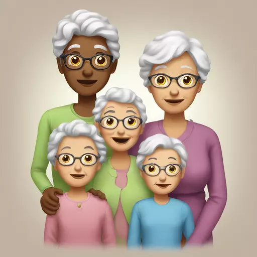 granny with family emoji