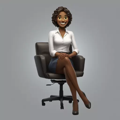 35-year-old woman, office couch, short skirt, white unbuttoned shirt, smiling wickedly, highly detailed, cinematic lighting, HD render, concept art, elegant, artstation trending emoji