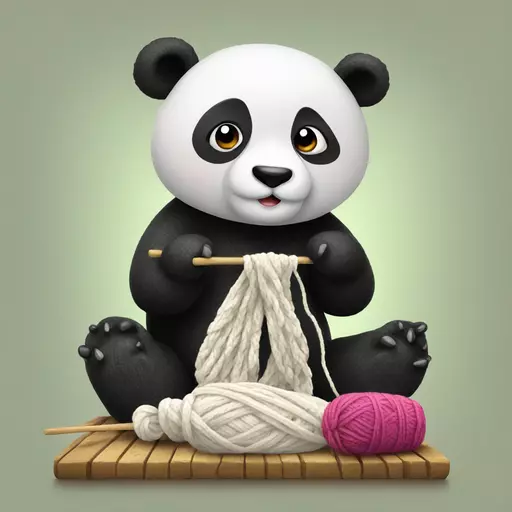 panda knitting emoji