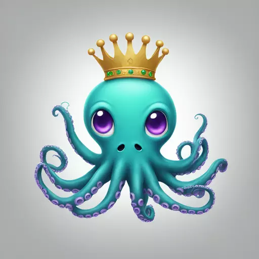 alien octopus with crown emoji