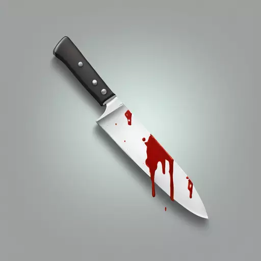 a knife with blood on it emoji