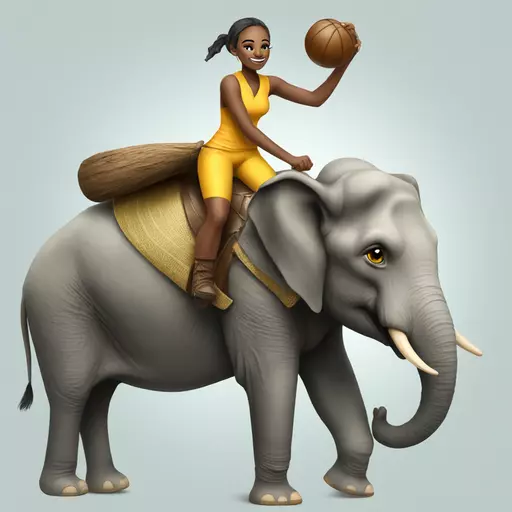 Sexy cricket player riding an elephant emoji