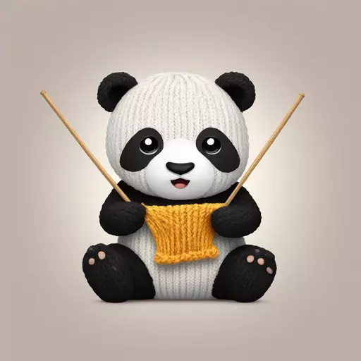 panda knitting emoji