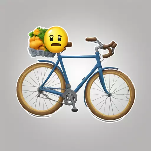 Create a funny sticker with a bicycle with the text #BIKEPENNER on it in cartoon art. It should resemble a bit a sticker in a supermaket for an price offer. emoji