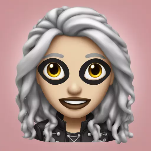 Woman power metalhead with the name Sweet Poison emoji