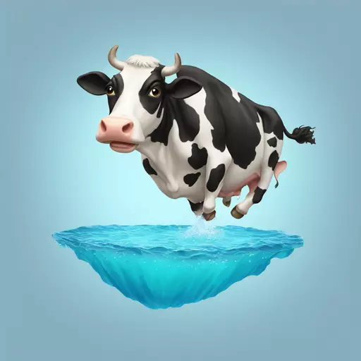 cow diving emoji