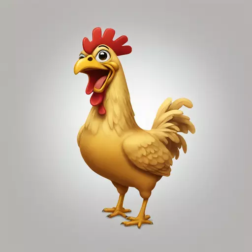 Laughing chicken  emoji