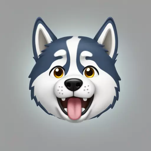 husky, crying, laoughing emoji