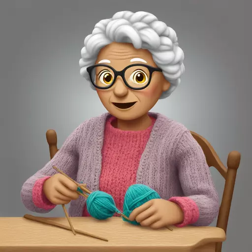 granny knitting emoji