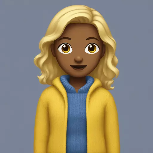 girl in blue and yellow sweater emoji
