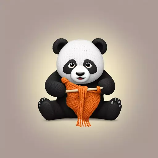 panda knitting emoji