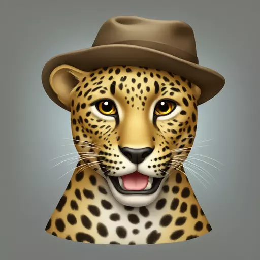 leopard with hat emoji