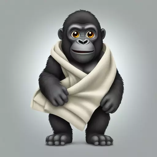 Gorilla holding a blanket emoji