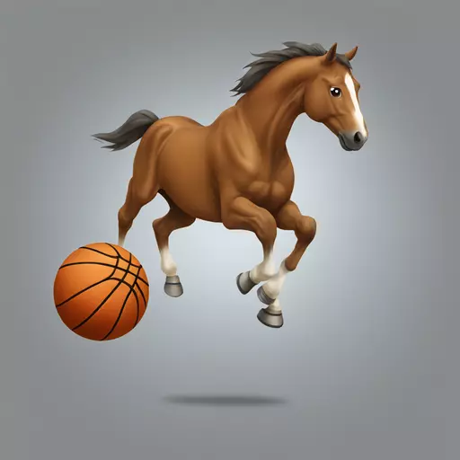 A horse playing basketball emoji