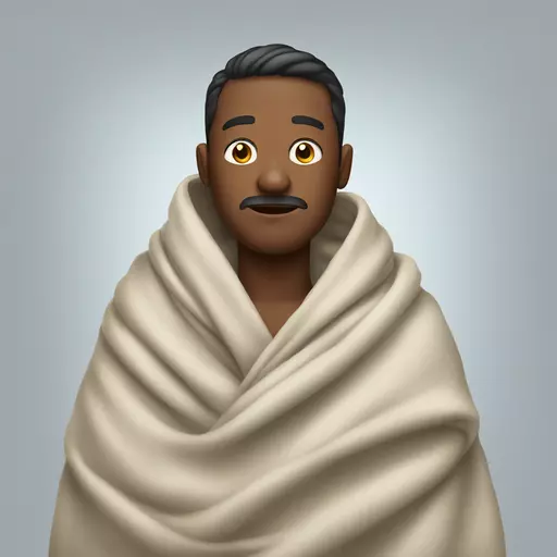 a man wrapped in a blanket emoji