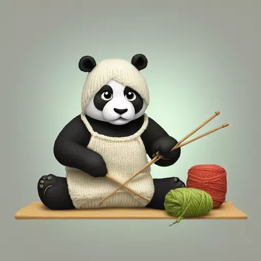 panda knitting emoji