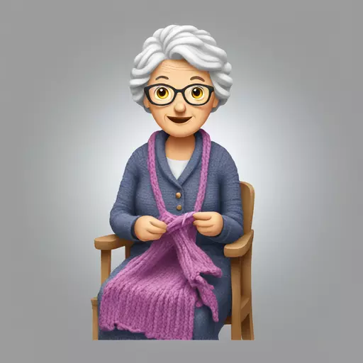 granny knitting emoji