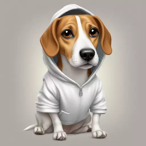 a beagle jack Russel terrier dog mix with a space hoodie emoji