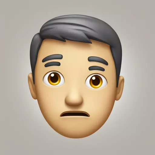 Human face annoyed by a long wait for AI response emoji