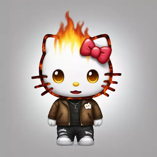 Burnt hello kitty emoji