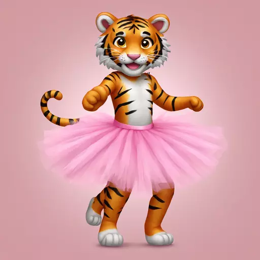 Tiger with pink tutu emoji | AI Emoji Generator emoji
