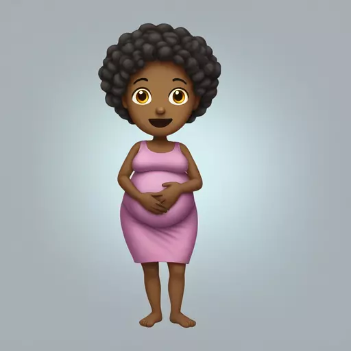 A pregnant black person with a silly face and clumsy feet emoji
