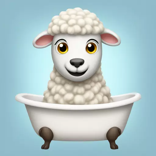 sheep in a bathtub emoji