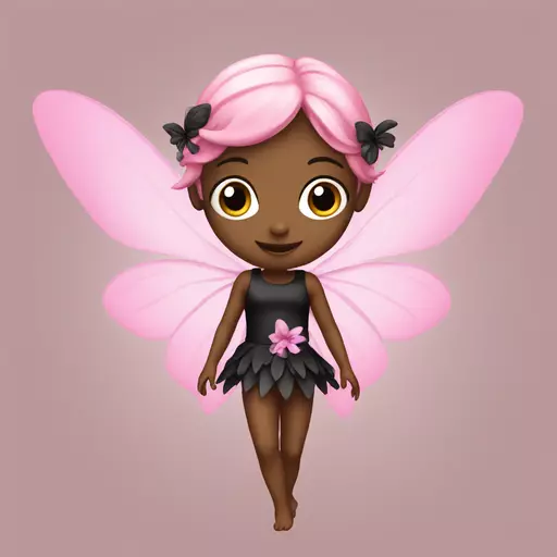 Fairy girl pink and black emoji