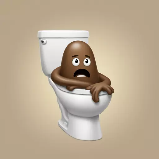 Poop man in the toilet emoji