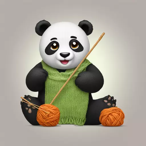 panda knitting emoji