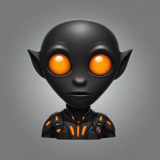 alien black with orange details emoji