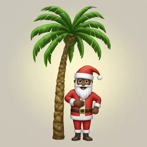 santa palm tree emoji